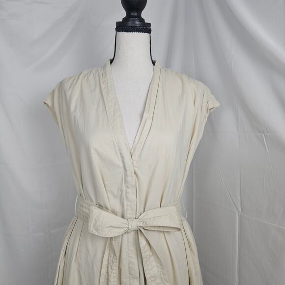 Zara ZW Collection Creased Dress Belt Sz Xsmall Beige Minimalist Midi Versatile - Picture 2 of 10